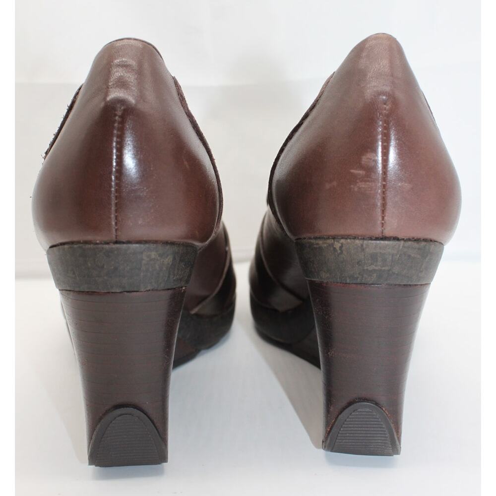 NWOT Kenneth Cole Reaction Brown Leather Cederama Slip On Wedge Loafers Shoes 11 - Picture 5 of 13